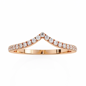 Chevron Diamond Wedding Band
